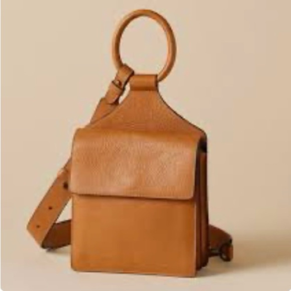 $188 Sundance Catalog Tan Leather Carousel Sling Bag - NWT!